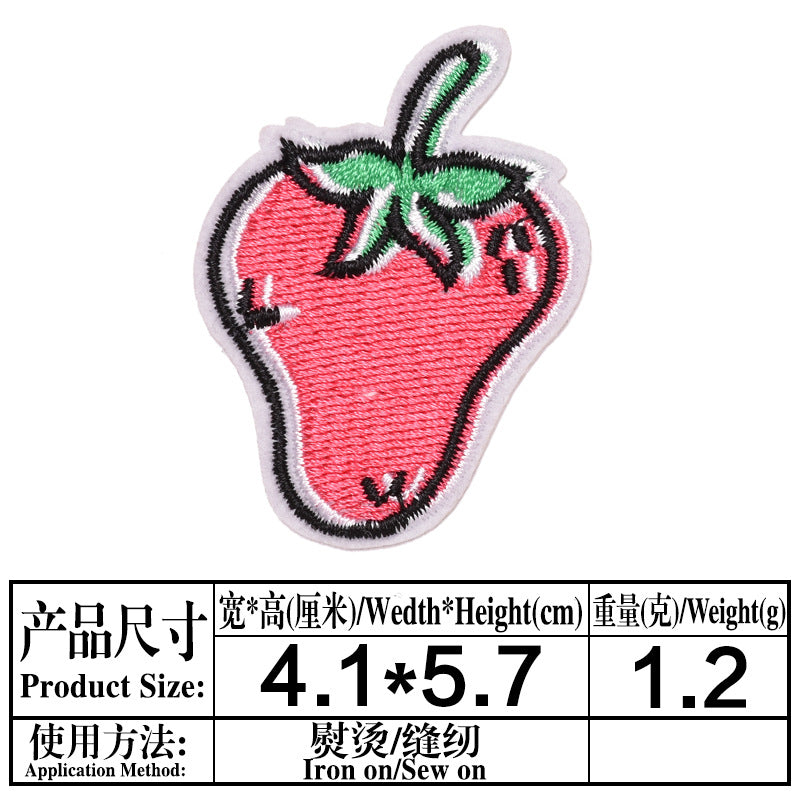 Wholesale Fruit flower  strawberry  pineapple embroidery patch